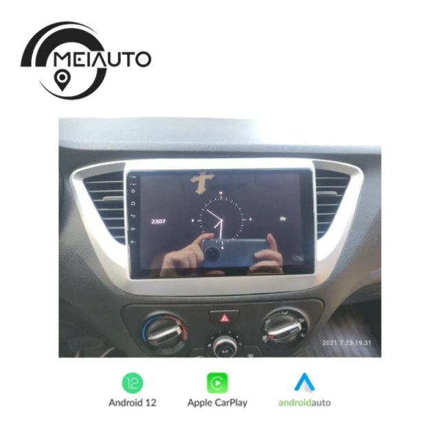 9inch Car Radio Audio Player For Hyundai Solaris 2 Verna 2016-2020 GPS Navigation Carplay Android Auto Head Unit Plug And Play