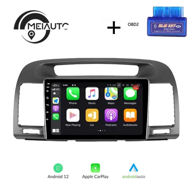 "Transform Your Toyota Camry 5 XV30 (2001-2006) Driving Experience: Car Radio Media Player with GPS Navigation, CarPlay, Android Auto, and Effortless Plug-and-Play Integration"