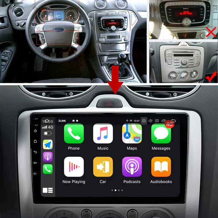 9inch Car Auto Radio Android Video Player Navigation GPS For Ford-Focus 2 3 Mk2/Mk3 2004-2012 Carplay Head Unit Plug And Play Car Radio Multimedia