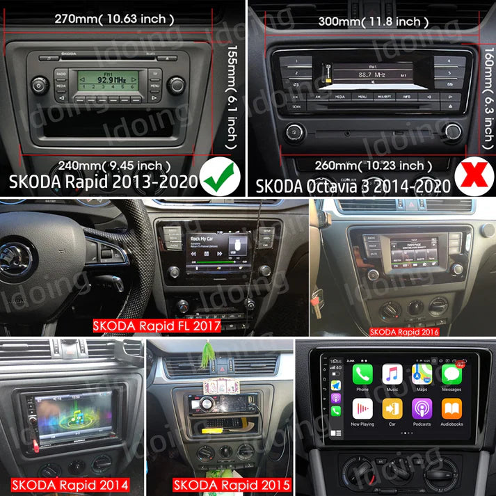 9 inch Android Auto Car Radio Multimedia GPS Player For Skoda Rapid 2013-2020 Bluetooth5.0 Built-in 4G Head Unit Plug And Play