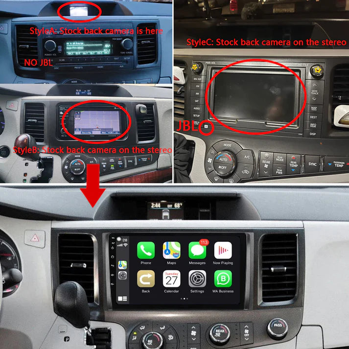 9" Car Android Autoradio Carplay Midia Player For Toyota Sienna 3 XL30 2010-2014 GPS Navigation Head Unit Plug And Play