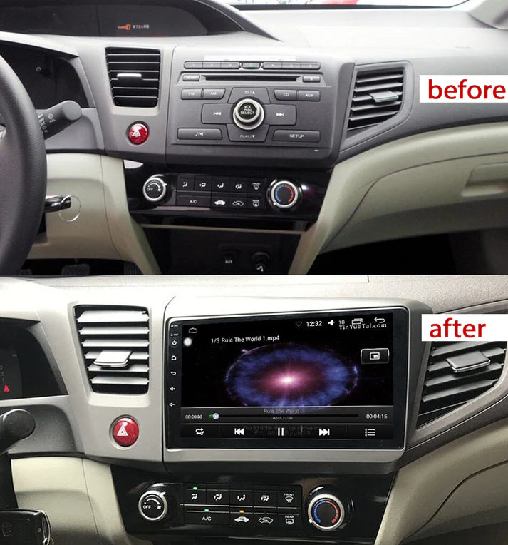 9 inch Android Auto Car Radio Multimedia Player For Honda Civic 9 FB FK FD 2011-2015 GPS Navigation Head Unit Plug And Play DSP