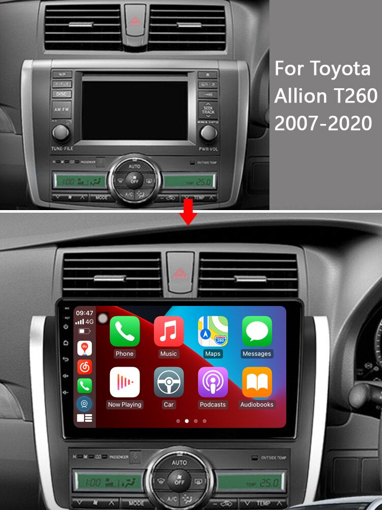 Car Stereo Android Head Unit 2K For Toyota Allion T260 2007-2020 RHD Radio Multimedia Video Player Navigation GPS No 2din