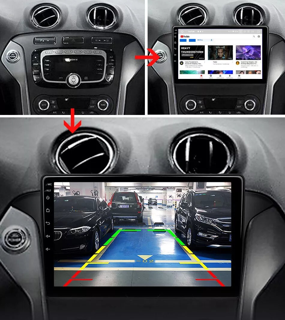 9 inch Car Stereo Radio Video Player Head Unit Plug And Play For Ford Mondeo 4 2010-2014 Carplay Android Auto Navigation GPS Android No 2din