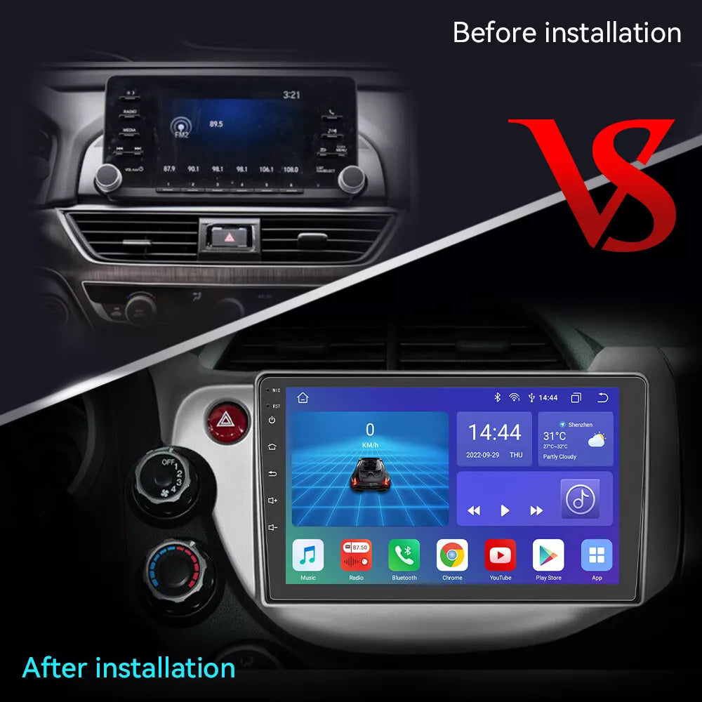 10.2 inch Androidauto Car Radio Multimedia Player GPS Navigation For Honda Jazz 2 GG Fit 2 2008 Carplay Head Unit Plug And Play