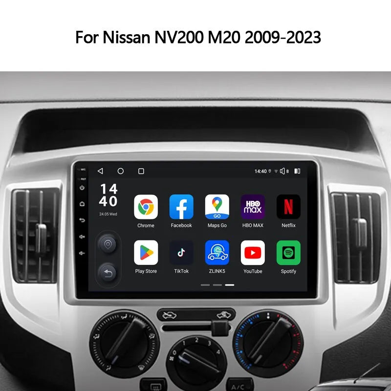 Car Stereo Head Unit 8G+128G For Nissan NV200 M20 2009-2023 Radio Multimedia Video Player Navigation GPS Android No 2din