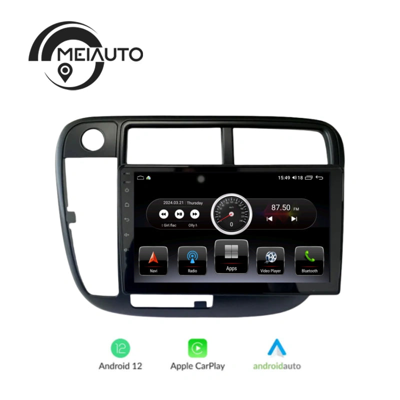 "Upgrade Your Honda Civic 1998-2000 with 9-Inch Car Stereo Android Auto CarPlay Radio Player: Navigation GPS, DSP, Plug and Play Head Unit"