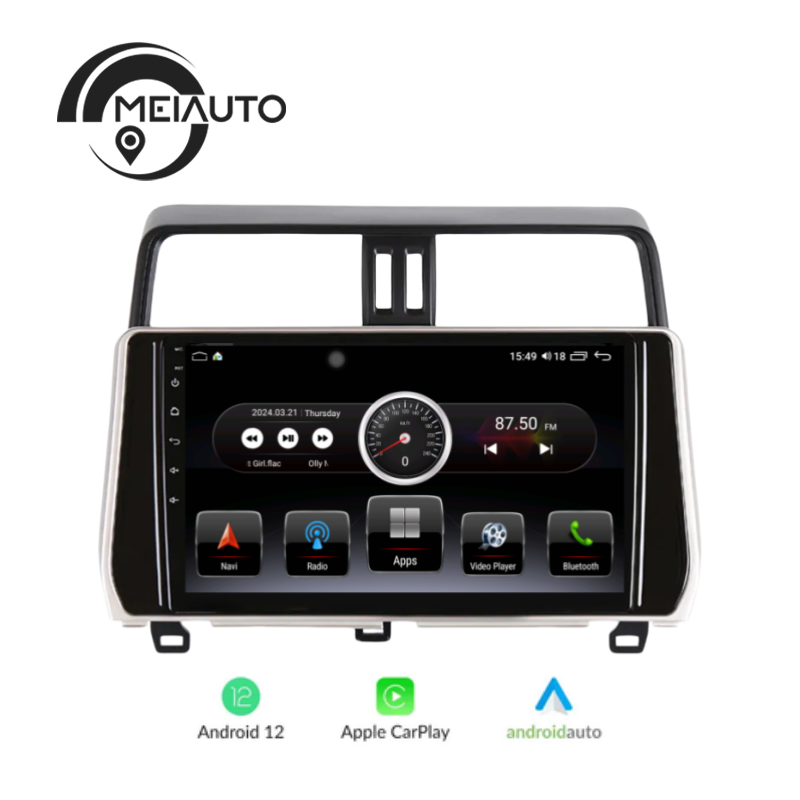 "Upgrade Your Toyota Land Cruiser Prado 2018 with 10.2-Inch Android Auto CarPlay Head Unit: GPS Navigation, Video Playback, Plug-and-Play Radio Player"