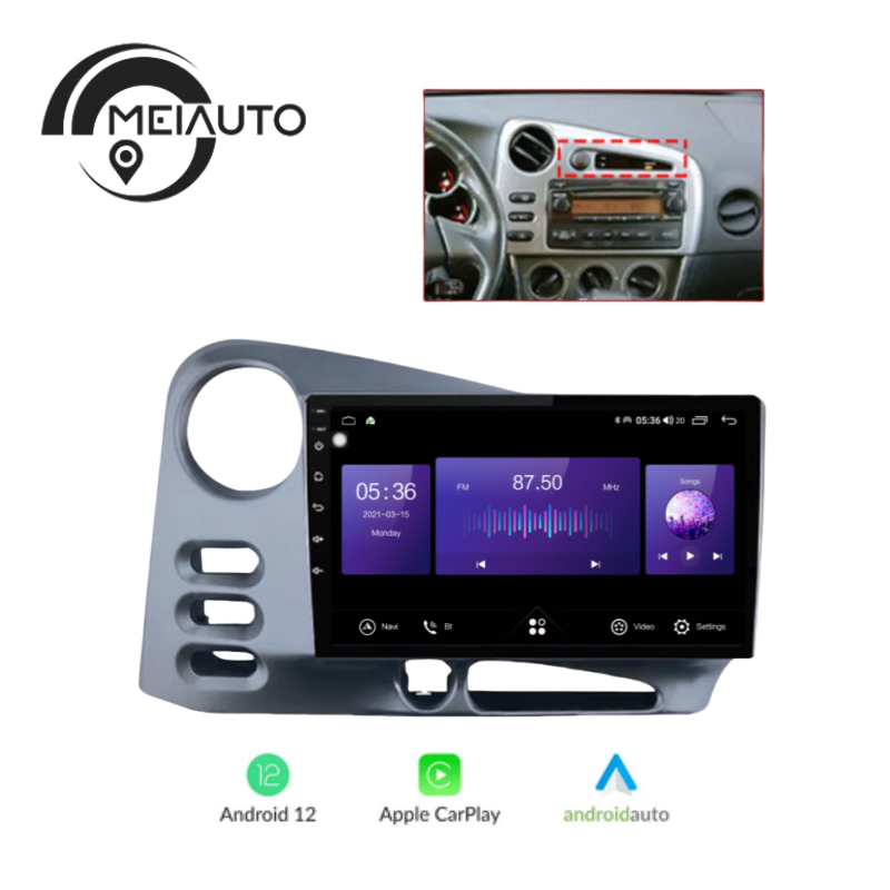 9" Car AndroidAuto Carplay Radio Player For Toyota Matrix 2 E130 E140 For PONTIAC Vibe 2002-2008 Head Unit Plug And Play