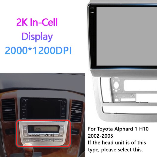 9inch Stereo Android Head Unit 2K For Toyota Alphard 1 H10 2002-2008 Car Radio Multimedia Video Player Navigation GPS No 2din