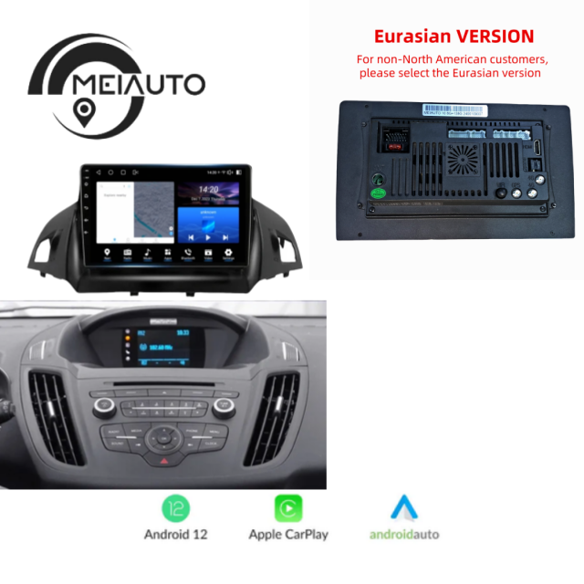 9 INCH Car Stereo Android Radio Multimedia Player For Ford Kuga 2 Escape 3 2012-2019 Audio Navigation GPS Head Unit 8G+128G