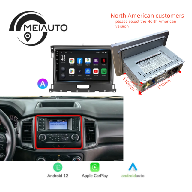 Car Stereo Head Unit 2K For Ford Ranger P703 2015-2022 Android Radio Multimedia Video Player Navigation GPS Audio No 2din