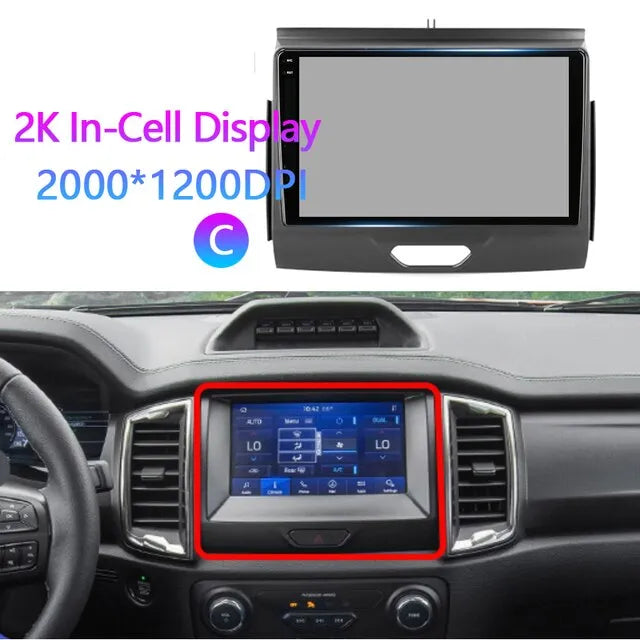 Car Stereo Head Unit 2K For Ford Ranger P703 2015-2022 Android Radio Multimedia Video Player Navigation GPS Audio No 2din