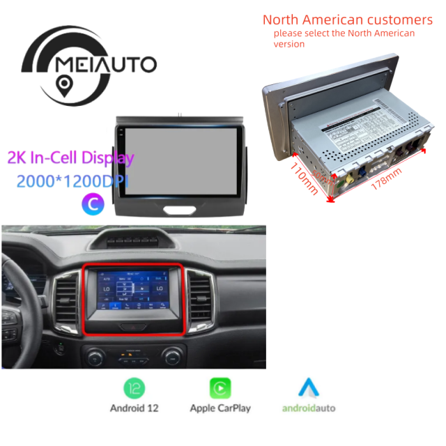 Car Stereo Head Unit 2K For Ford Ranger P703 2015-2022 Android Radio Multimedia Video Player Navigation GPS Audio No 2din