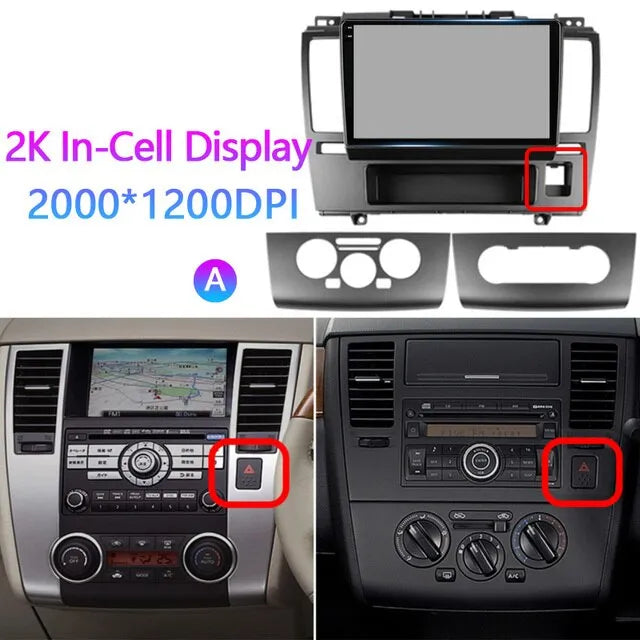 9inch Car Stereo Head Unit 2K For Nissan Tiida C11 2004-2013 Androidauto Radio Multimedia Video Player GPS Navigation No 2din