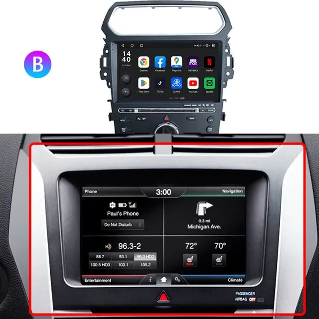 10.2INCH Car Stereo Head Unit 2K For Ford Explorer 5 2011-2019 Android Radio Multimedia Video Player Navigation 8G+128G No2din