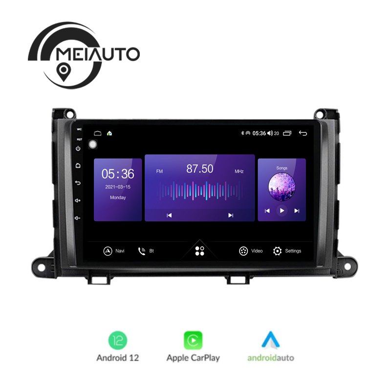 Android 12 Car Radio for Toyota Sienna 3 XL30 2010-2014, 9 inch Touch Screen Car Stereo, Apple Carplay Android Auto Steering Wheel Control Bluetooth Audio, 7862 Chip,