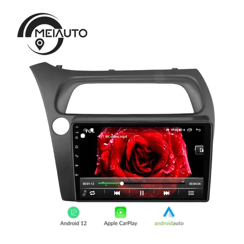 "Upgrade Your Honda Civic Hatchback 2006-2012: 9-Inch Android Auto Car Radio Media Player with GPS Navigation, CarPlay, Plug and Play Head Unit"