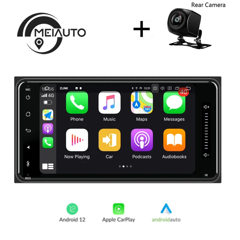 "Transform Your Toyota with the Latest Technology: 7-Inch Android 2.5D Head Unit Plug-and-Play Car Radio Audio Multimedia Player, Featuring GPS Navigation, CarPlay, and Android Auto"