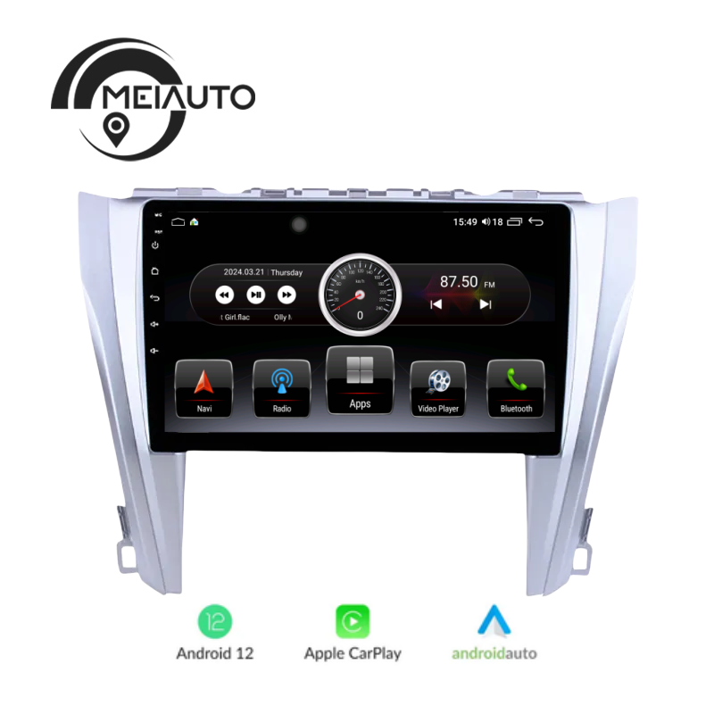 "Enhance Your Drive with 10.2-Inch Android Auto Car Stereo Radio Player for Toyota Camry 7 XV50 XV55 (2014): GPS Navigation, Plug-and-Play Installation, Video Playback"