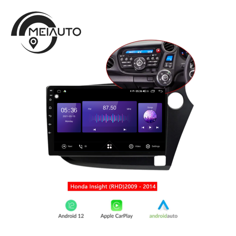 Car Stereo Android Auto Carplay Radio Player Navigation GPS For Honda Insight 2 LHD RHD 2009-2014 Head Unit Plug And Play