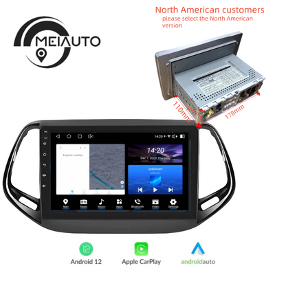 Car Radio Multimedia Video Player Navigation GPS For Jeep Compass 2 MP 2016-2018 Head Unit Android Auto Carplay 8G+128G