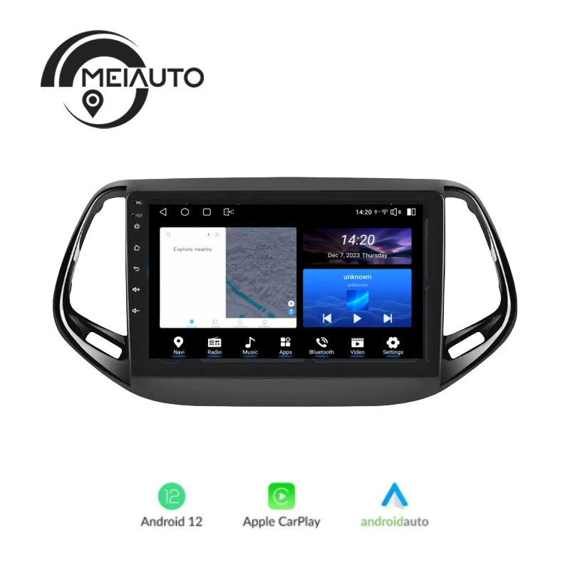 Car Radio Multimedia Video Player Navigation GPS For Jeep Compass 2 MP 2016-2018 Head Unit Android Auto Carplay 8G+128G