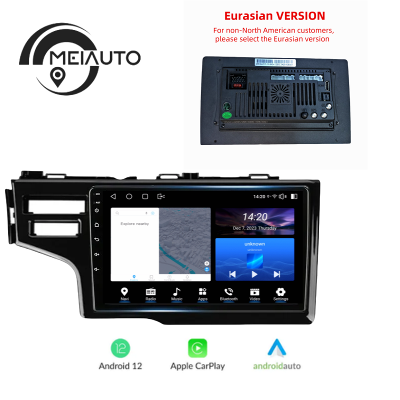 10.2 inch Car Stereo Android Radio Player For Honda Jazz 3 2015-2020 Fit 3 GP GK 2013-2020 Head Unit Multimedia Video GPS Navigation