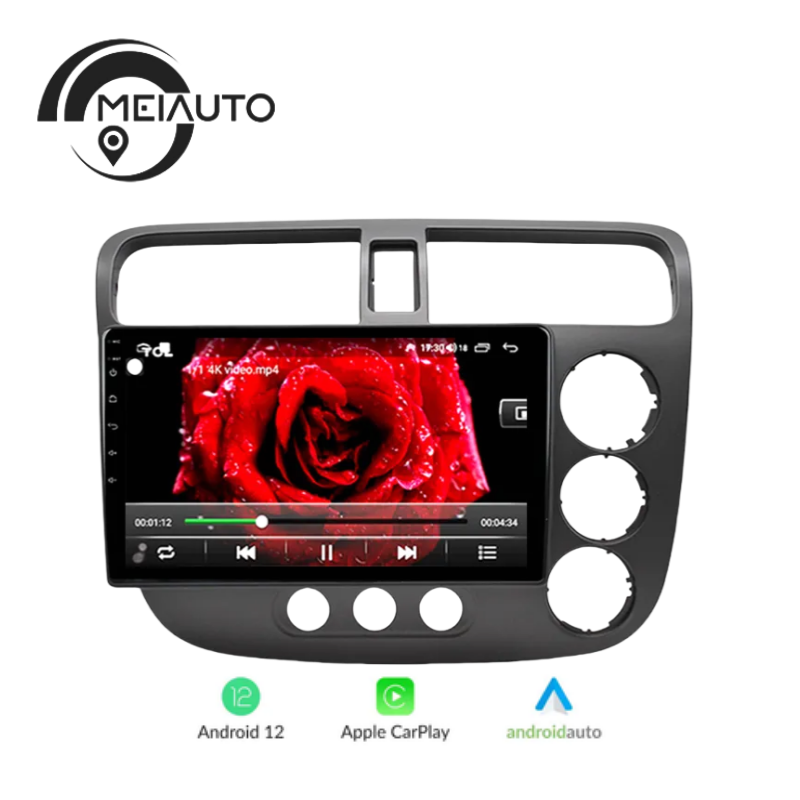 9 inch Car Stereo Radio Player GPS Navigation For Honda Civic IX 7 2000-2006 Carplay Android Auto Head Unit Plug And Play