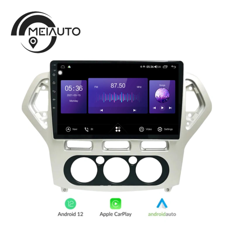 9 inch Car Radio Android 12 Video Audio Player For Ford Mondeo 4 2006-2010 Carplay Auto Navigation GPS Head Unit Plug And Play Android 12 No 2din