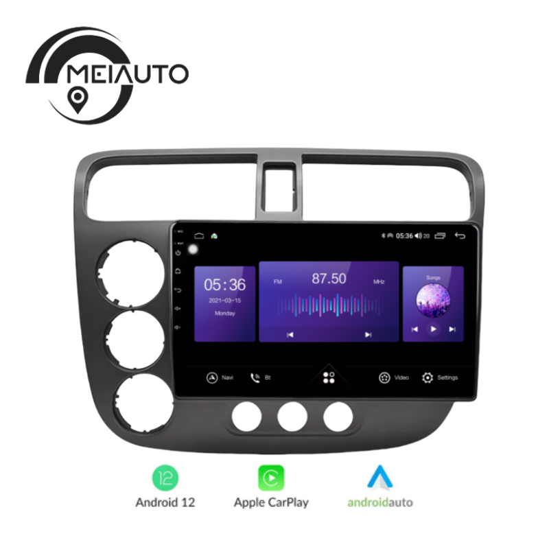 9 inch Car Stereo Radio Player GPS Navigation For Honda Civic IX 7 2000-2006 Carplay Android Auto Head Unit Plug And Play