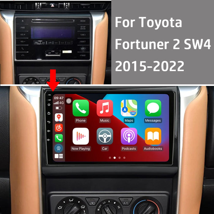 Android 12 Car Radio for Toyota Fortuner 2 SW4 2015 2016 2017 2018 2019 2020 2021 2022, 9 inch Touch Screen Car Stereo, Apple Carplay Android Auto Steering Wheel Control Bluetooth Hi-Fi Audio