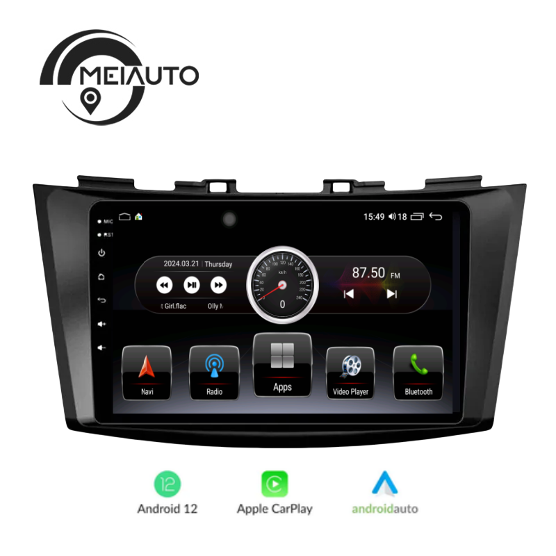 "Enhance Your Drive with 9-Inch Head Unit Car Stereo Multimedia Player for Suzuki Swift 4 2011-2017: Navigation GPS, CarPlay, Android Auto, Plug and Play"