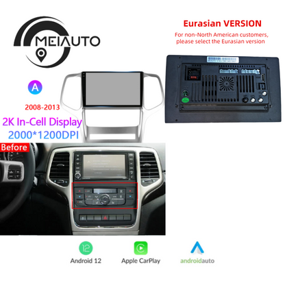 Car Stereo Audio Radio Multimedia Video Player Navigation GPS For Jeep Grand Cherokee WK2 2008-2017 Head Unit 8G+128G