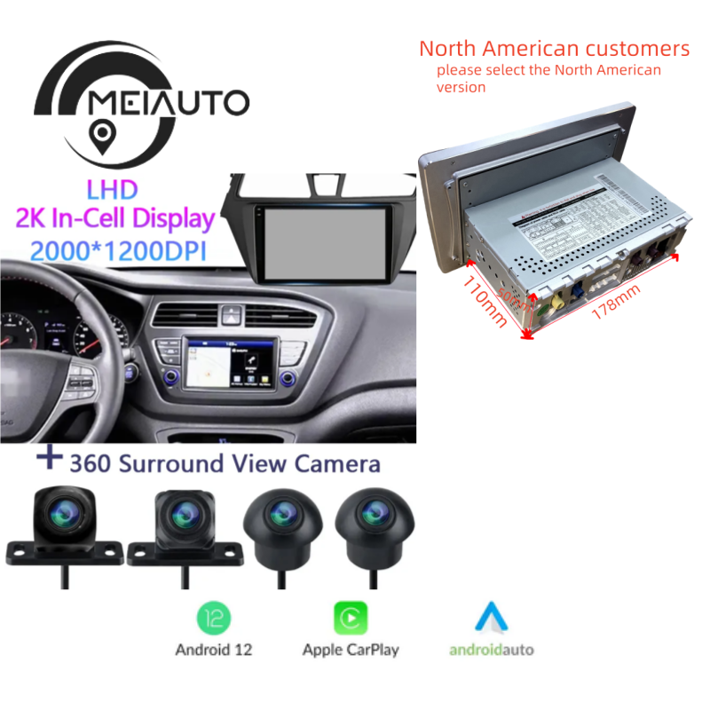 9" Android Head Unit For Hyundai i20 2 II GB 2014-2018 - Multimedia, Navigation, Safety Sans DVD. Drive Smart with Idoing into the Future!