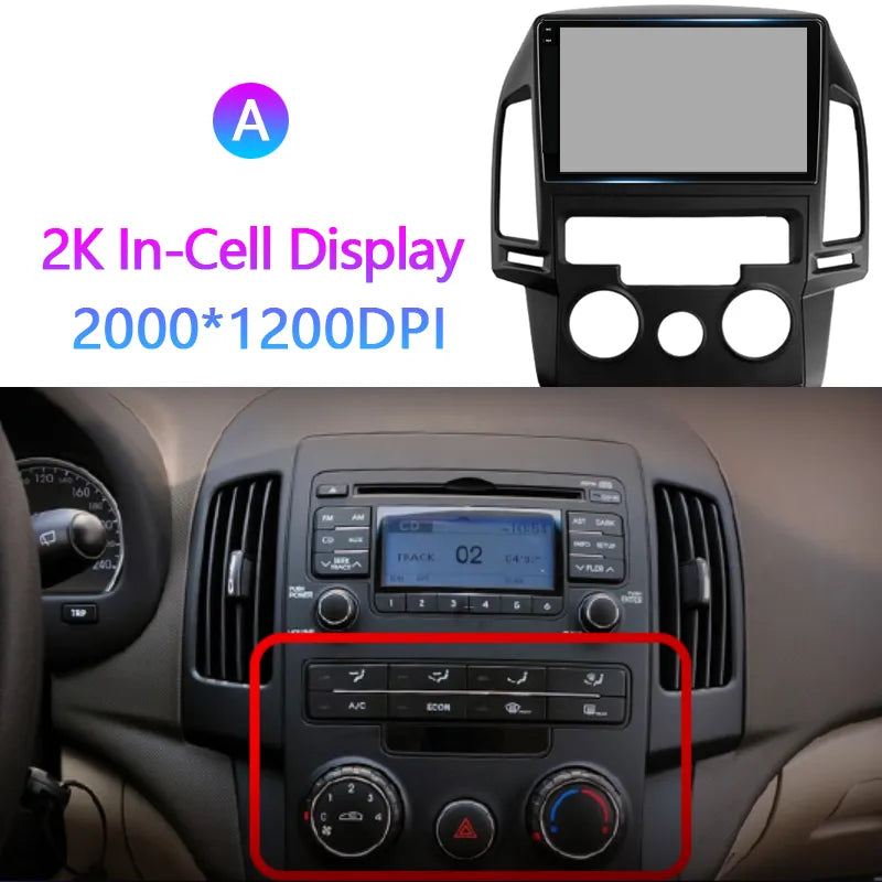 9"Androidauto Head Unit 2K For Hyundai i30 1 FD 2007-2012 Car Radio Stereo Multimedia Video Player Navigation GPS No 2din