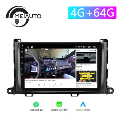 9" Car Android Autoradio Carplay Midia Player For Toyota Sienna 3 XL30 2010-2014 GPS Navigation Head Unit Plug And Play