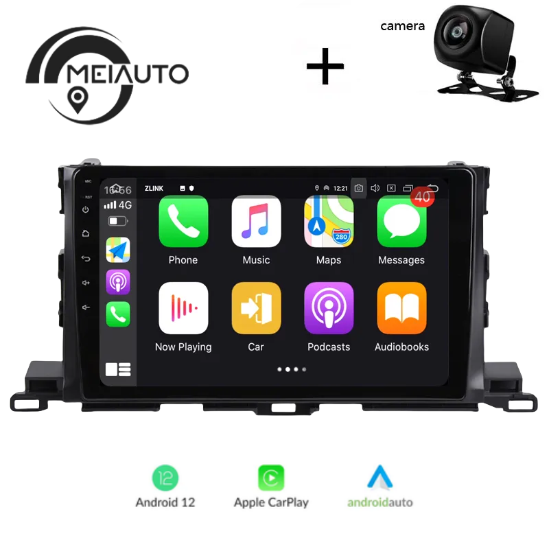 10.2inch Android Car Radio Video Player For Toyota Highlander 3 XU50 2013-2018 GPS Navigation Carplay Head Unit Plug And Play