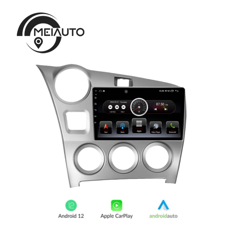 "Transform Your Toyota Matrix 2 E140 (2008-2014) Driving Experience: 9-Inch Android Auto CarPlay Car Stereo Radio Player with GPS Navigation, Easy Plug-and-Play Integration"