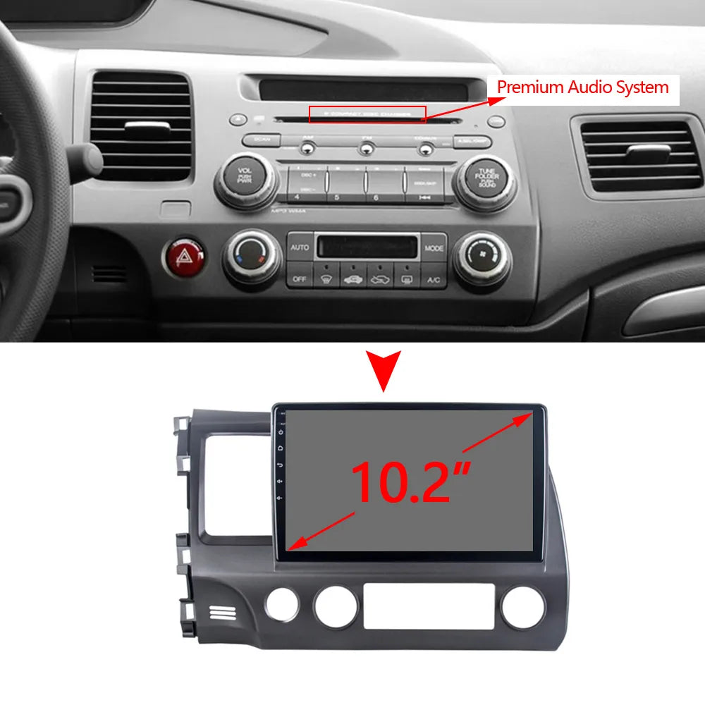 "Upgrade Your Honda Civic 8 FK FN FD 2005-2012: Android Car Radio Player with GPS Navigation, CarPlay, Android Auto, Bluetooth, Plug and Play Head Unit"