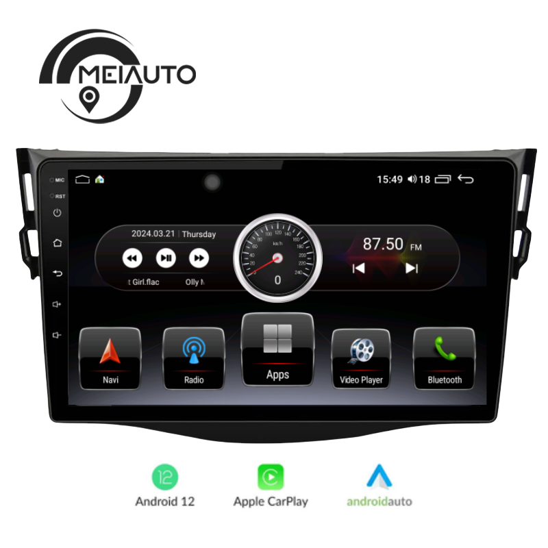 "Upgrade Your Toyota RAV4 3 XA30 (2005-2013) with a 9-Inch Car Video Player: GPS Navigation, CarPlay, Android Auto, Plug-and-Play Installation, and Premium Stereo Sound"