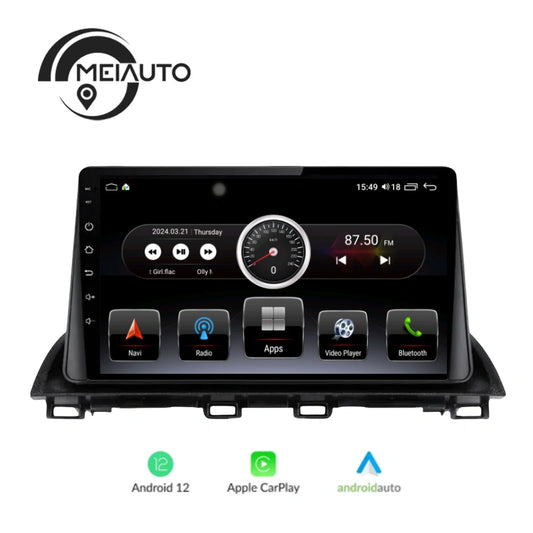 "Upgrade Your Mazda 3 Axela BM 2013-2018: Car Android Auto Radio CarPlay Media Player with GPS Navigation, Head Unit Plug and Play"