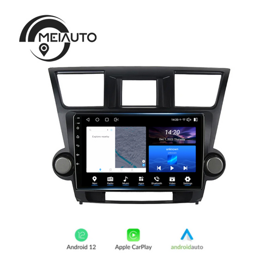 Android 12 Car Radio for Toyota Highlander 2 XU40 2007-2013, 10.2 inch Touch Screen Car Stereo, Apple Carplay Android Auto Steering Wheel Control Bluetooth Hi-Fi Audio