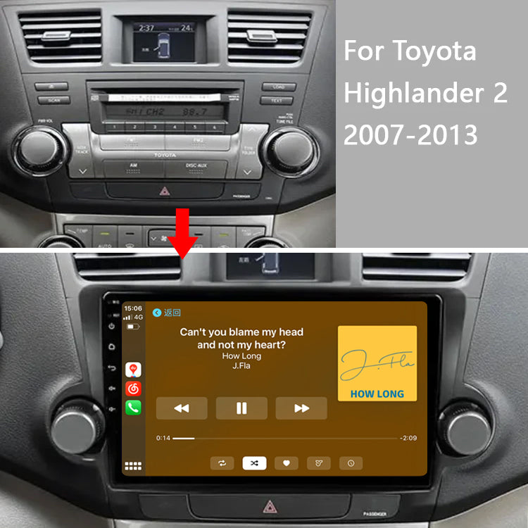 Android 12 Car Radio for Toyota Highlander 2 XU40 2007-2013, 10.2 inch Touch Screen Car Stereo, Apple Carplay Android Auto Steering Wheel Control Bluetooth Hi-Fi Audio