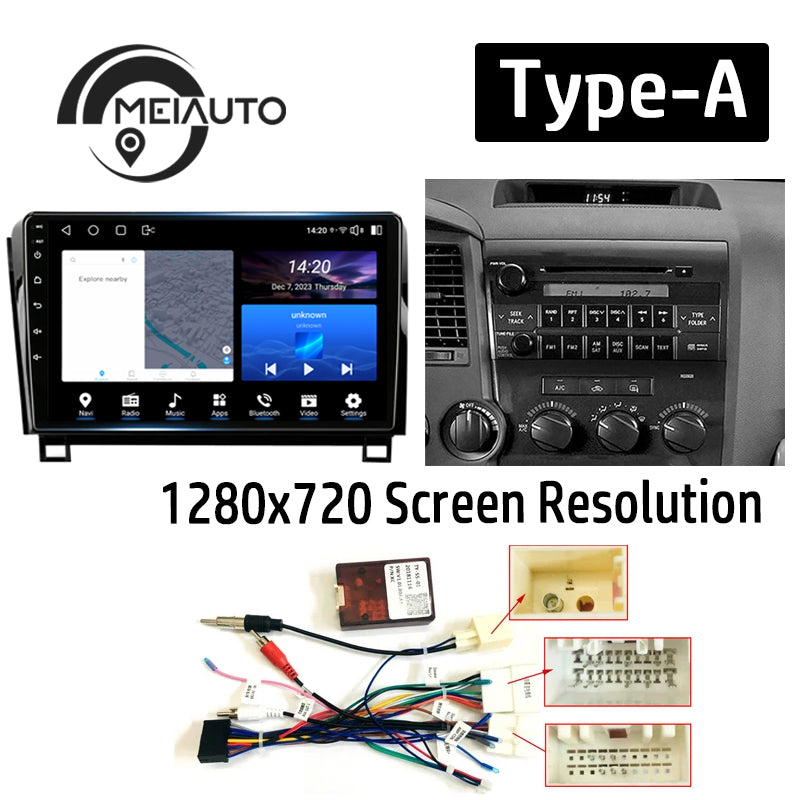 Android 12 Car Radio for Toyota Tundra XK50 2007-2013 Toyota Sequoia XK60 2008-2017, 9 inch Touch Screen Car Stereo, Apple Carplay Android Auto Steering Wheel Control Bluetooth Hi-Fi Audio