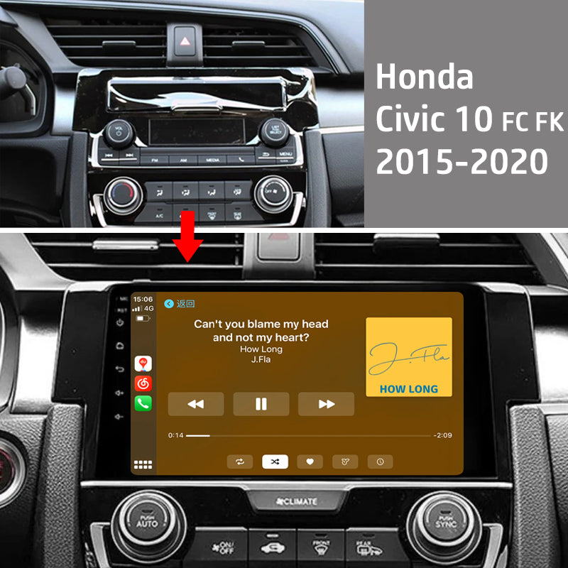 Android 12 Car Radio for Honda Civic 10 FC FK 2015 2016 2017 2018 2019 2020, 9 inch Touch Screen Car Stereo, Apple Carplay Android Auto Steering Wheel Control Bluetooth Hi-Fi Audio