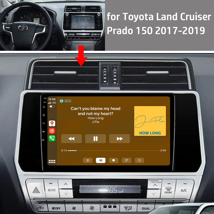 Android 12 Car Radio for Toyota Land Cruiser Prado 150 2017 2018 2019, 9 inch Touch Screen Car Stereo, Apple Carplay Android Auto Steering Wheel Control Bluetooth Hi-Fi Audio