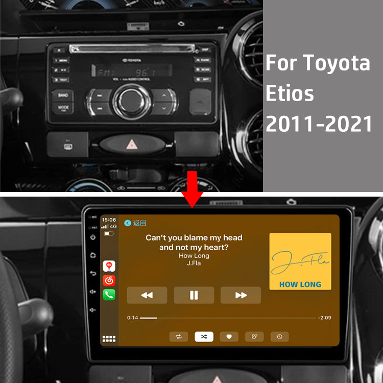 Android 12 Car Radio for Toyota Etios 2011-2021, 9 inch Touch Screen Car Stereo, Apple Carplay Android Auto Steering Wheel Control Bluetooth Hi-Fi Audio