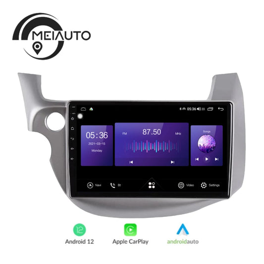 10.2 inch Androidauto Car Radio Multimedia Player GPS Navigation For Honda Jazz 2 GG Fit 2 2008 Carplay Head Unit Plug And Play