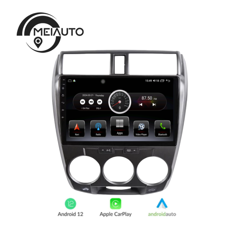 "Enhance Your Drive with 10.2-Inch Car Android Auto CarPlay DSP Radio Multimedia Player for Honda City 2008-2013: GPS Navigation, Head Unit Plug and Play"